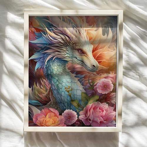 Mythical White Dragon Wall Art for Gamers