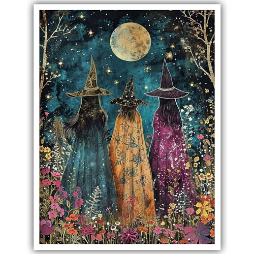 Ethereal Witches Moonlit Floral Art Print