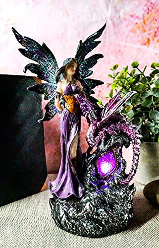 Purple Fairy & Dragon LED Geode Night Light