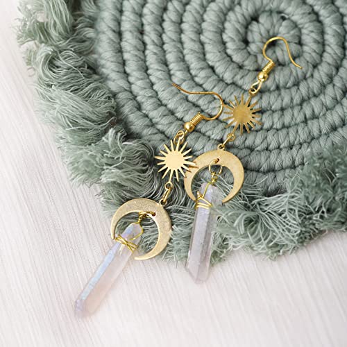 Gothic Boho Sun and Moon Celestial Earrings