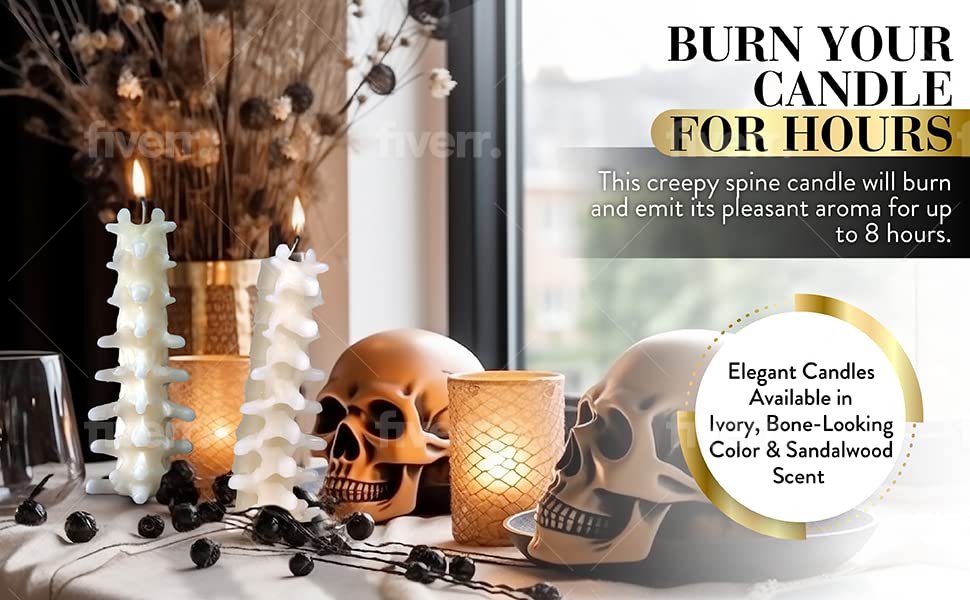 Kobi & Knight Sandalwood Vertebra Candle - Gothic Decor