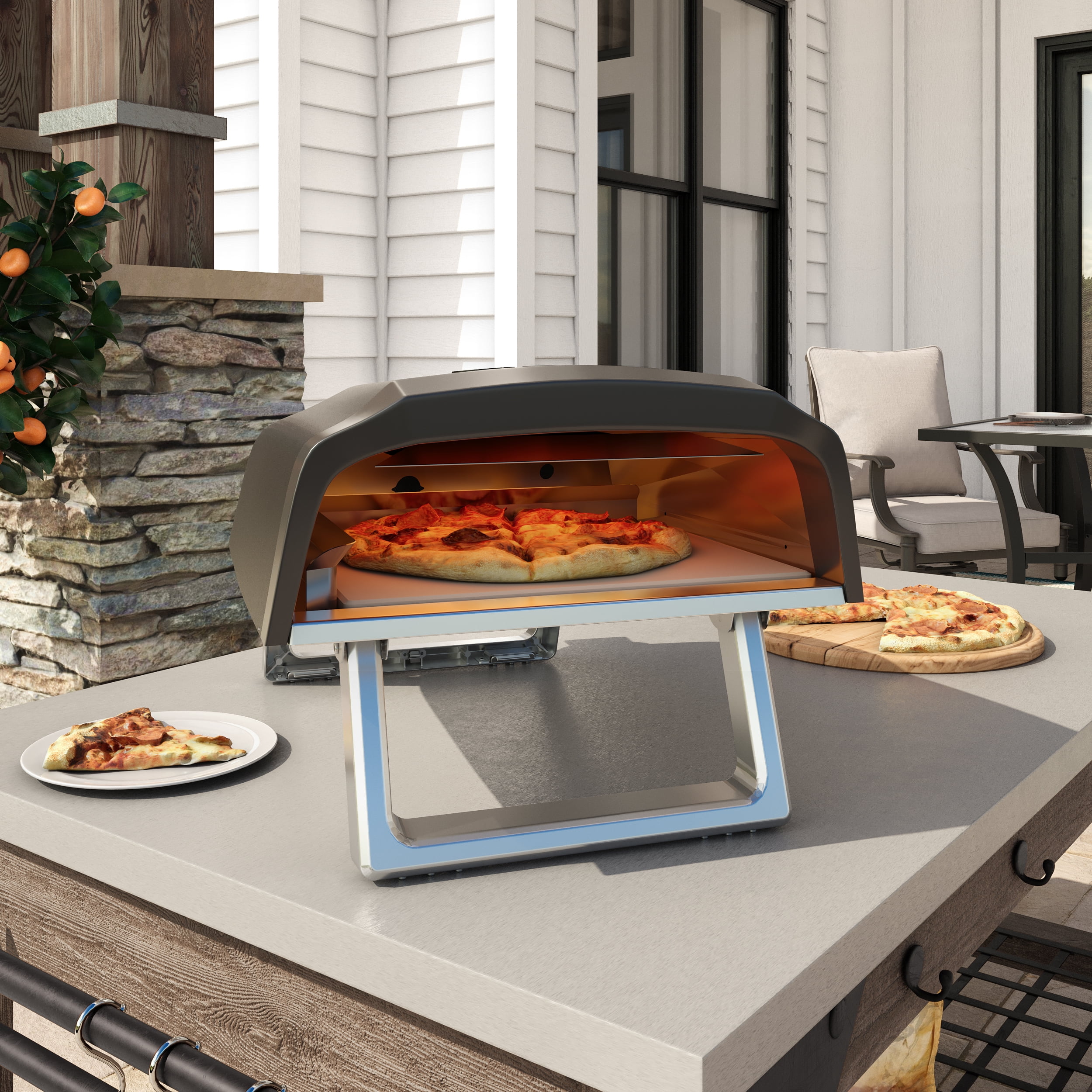 Commercial Chef Gas Pizza Oven - Outdoor Pizza Oven Propane with Kit