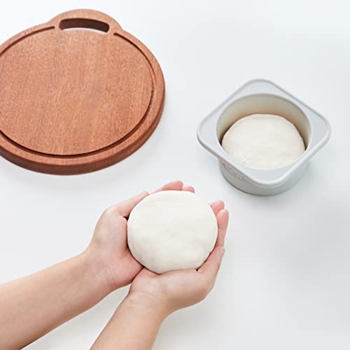 KEVJES Stackable Silicone Artisan Pizza Dough Proving Containers with Lids-5 pack-500ml Portion (Gray)