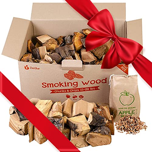 Zorestar Apple Cherry (Fruit Mix) - 13-15lb - Wood Chunks for Smoking and Grilling