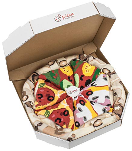 PIZZA SOCKS BOX 4 pairs MIX Vege Capriciosa Pepperoni Cotton Socks L Made In EU