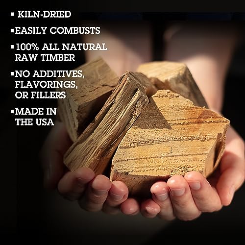 Camerons Products Smoking Wood Chunks (Pecan) ~10 Pounds, 840 cu. in. - Kiln Dried BBQ Large Cut Chips- All Natural Barbecue Smoker Chunks for Smoking Meat