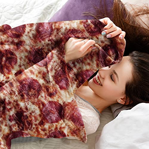 Oversized Food Blanket, Pizza Blanket for Adults and Kids, Soft Flannel, Round, 71 Inch Large, Novelty Gifts for Everyone - Outivity