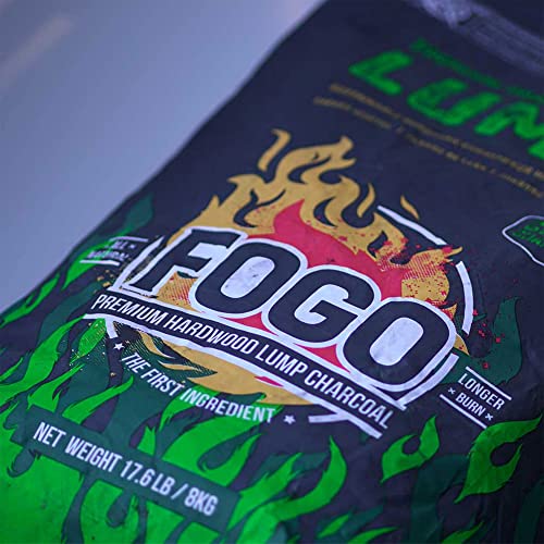 Fogo FG-CH-BRA-17 All Natural Restaurant Quality Brazilian Eucalyptus Blend Hardwood Lump Charcoal for Grilling and Smoking, 17.6 Pounds