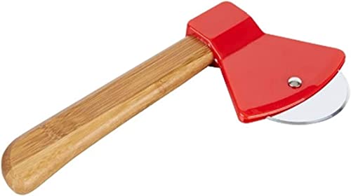 Axe Pizza Cutter with Bamboo Handle and Sharp Rotating Blade - Thacher's Nook