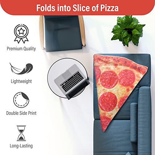 Pizza Blanket Pepperoni Fleece Large 71" Thick 300 MSG Extra Soft 2 Design Double Print with Crust Calzone Adult and Children Throw Blanket Bedroom Blanket