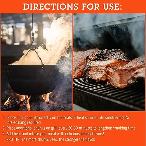Camerons Products Smoking Wood Chunks (Pecan) ~10 Pounds, 840 cu. in. - Kiln Dried BBQ Large Cut Chips- All Natural Barbecue Smoker Chunks for Smoking Meat