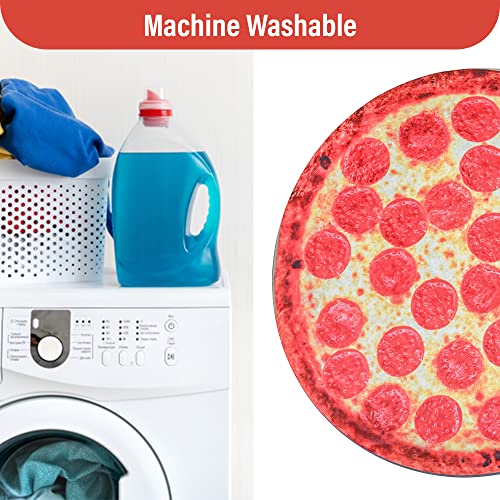 Pizza Blanket Pepperoni Fleece Large 71" Thick 300 MSG Extra Soft 2 Design Double Print with Crust Calzone Adult and Children Throw Blanket Bedroom Blanket