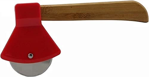 Axe Pizza Cutter with Bamboo Handle and Sharp Rotating Blade - Thacher's Nook