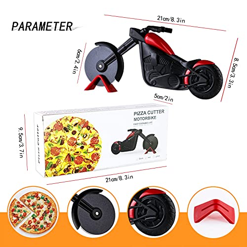 Pizza Cutter,Quality Stainless Steel Motorcycle Pizza Cutter Wheel,Super Sharp Pizza Slicer Cutter Wheel With Non Slip Ergonomic Handle,Fun Pizza Cutter For Christmas Holiday Gift