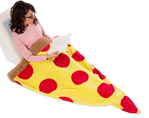 Silver Lilly Food Shaped Sleeping Bag Blanket - Novelty Wearable Plush Fleece Throw Blanket for Kids and Adults (Pepperoni)