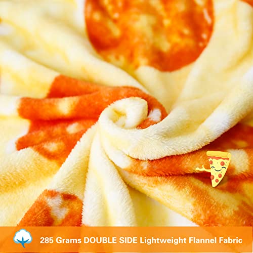 Bistee Pizza Blanket Double Sided 60 inches, Throw Blanket for Couch, Novelty Realistic Funny Gift Food Blanket for Kids and Adult, 285 GSM Soft Comfortable Flannel Taco Blanket for Picnic/Travel/Home