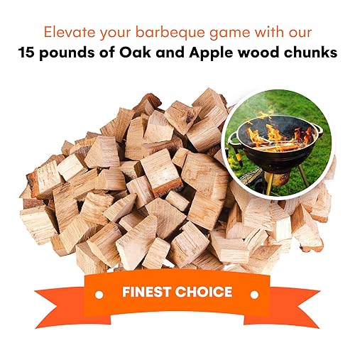 Zorestar Oak Smoker Wood Chunks, BBQ Cooking Natural Wood Chunks for All Smokers, 15-20 lbs