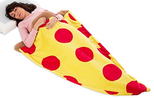 Silver Lilly Food Shaped Sleeping Bag Blanket - Novelty Wearable Plush Fleece Throw Blanket for Kids and Adults (Pepperoni)