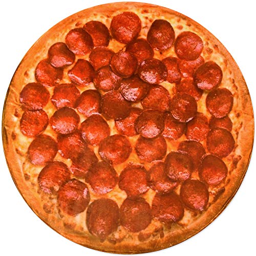 CASOFU Tortilla Blanket, Salami Blanket, Giant Pizza Throw Blanket, Novelty Pizza Blanket for Your Family, Soft and Comfortable Flannel Pizza Blanket.(Red, 60 inches)