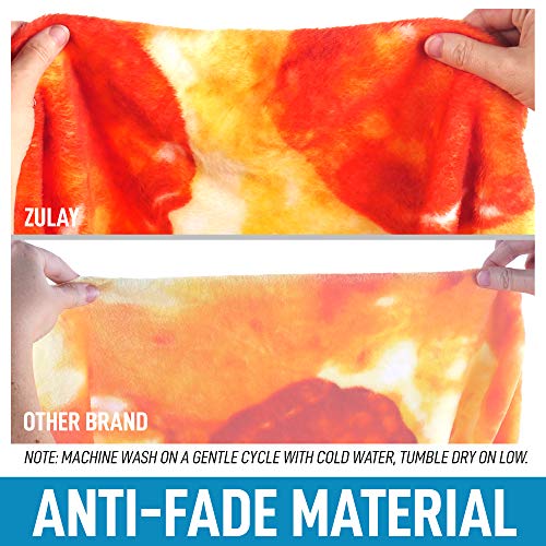 Zulay (60 Inch) Giant Pepperoni Pizza Blanket - Novelty Big Pizza Blanket Adult and Kids - Premium Soft Flannel Round Pepperoni Blanket for Indoors, Outdoors, Travel, Home and More