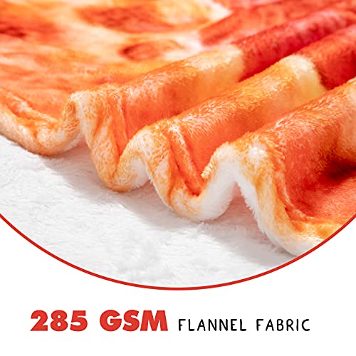 CASOFU Tortilla Blanket, Salami Blanket, Giant Pizza Throw Blanket, Novelty Pizza Blanket for Your Family, Soft and Comfortable Flannel Pizza Blanket.(Red, 60 inches)