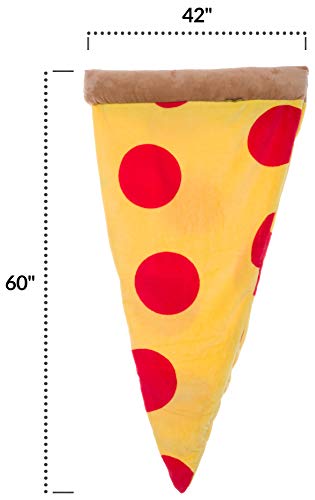 Silver Lilly Food Shaped Sleeping Bag Blanket - Novelty Wearable Plush Fleece Throw Blanket for Kids and Adults (Pepperoni)