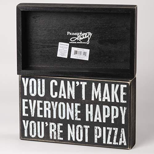 Primitives by Kathy 31099 Classic Black and White Box Sign, 10 x 6-Inches, Not Pizza
