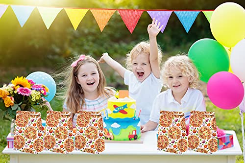 Pizza Party Favors Candy Bags with Stickers - Pizza Goodie Gift Treat Bags - Pizza Themed Birthday Party Supplies