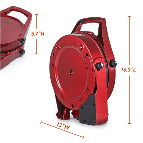 COMMERCIAL CHEF Countertop Pizza Maker, Indoor Electric Countertop Grill, Quesadilla Maker with Timer