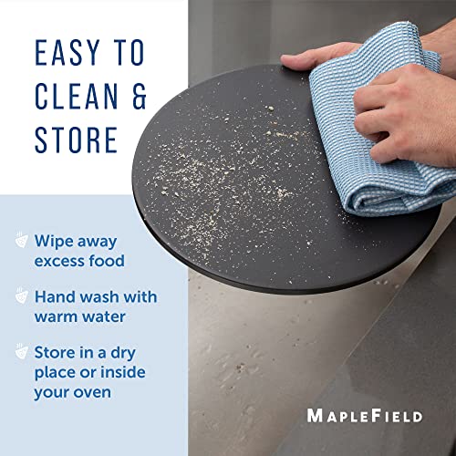 2-Pack Ceramic Pizza Stones - Make Restaurant-Quality Pizza Right at Home - Easy to Use - Durable up to 500℉ - 100% Black Cordierite - 11.75” Diameter