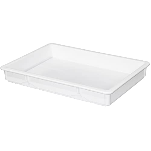 26 x 18 x 3 Inch Proofing Box, 1 Rectangle Dough Box - Stackable, Dishwashable, White Plastic Pizza Dough Boxes, Durable, Lids Sold Separately