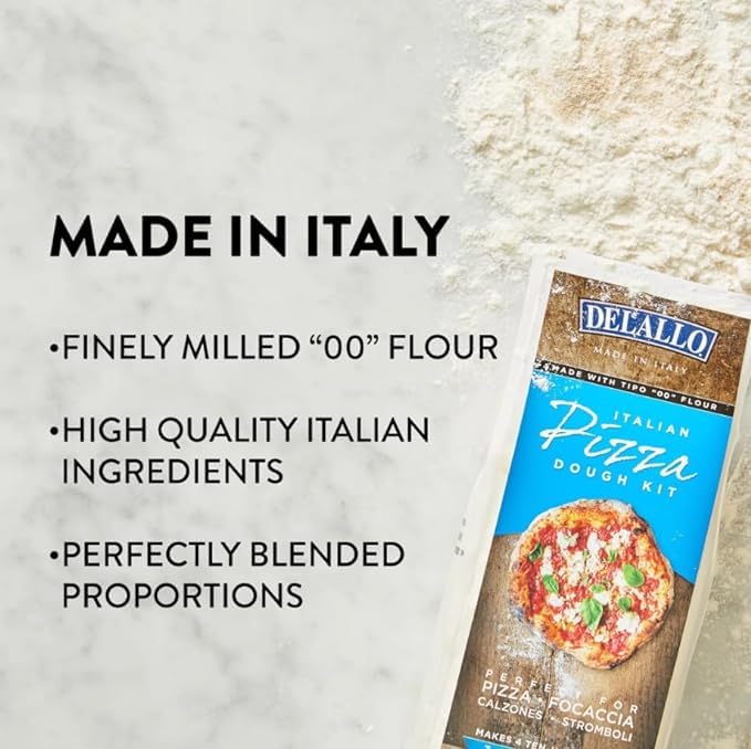 DeLallo Italian Pizza Dough Mix Kit, Includes Yeast, 17.6oz, 2-Pack
