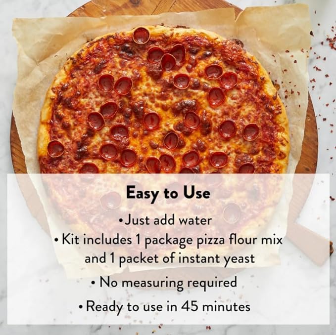 DeLallo Italian Pizza Dough Mix Kit, Includes Yeast, 17.6oz, 2-Pack