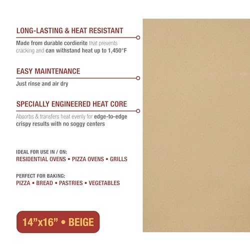 Honey-Can-Do Old Stone Oven Rectangular Pizza Stone