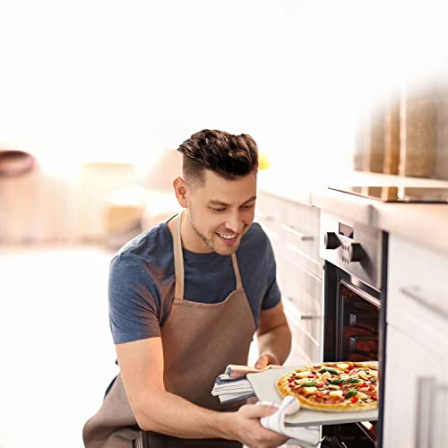 Pizza Stone for Oven and Grill, Rectangle Baking Stone 15 x 12 Inch with Free Pizza Cutter & Detachable Serving Rack, Safe Ceramic Cooking Stone for Crisp Crust Pizza Bread Cookie and More