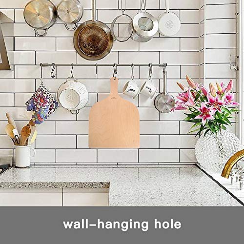 2-Piece Wood Pizza Peel, Large Pizza Paddle Set for Pizza stone,Oven or Grill, Pizza Spatula for Transferring Breads & Pizzas into and out of a Hot Oven Swiftly