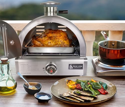 Mont Alpi MAPZ-SS Table Top Gas Pizza Oven, Large, Stainless Steel