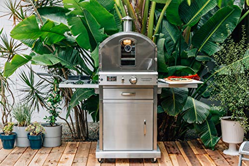 Summerset 'The Oven' Outdoor Freestanding Large Capacity Gas Oven with Pizza Stone, Smoker Box and Mobile Cart, 304 Stainless Steel Construction, Liquid Propane