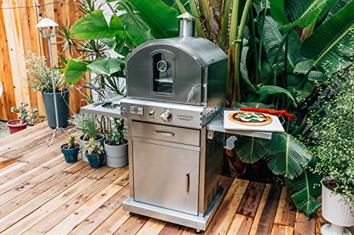 Summerset 'The Oven' Outdoor Freestanding Large Capacity Gas Oven with Pizza Stone, Smoker Box and Mobile Cart, 304 Stainless Steel Construction, Liquid Propane