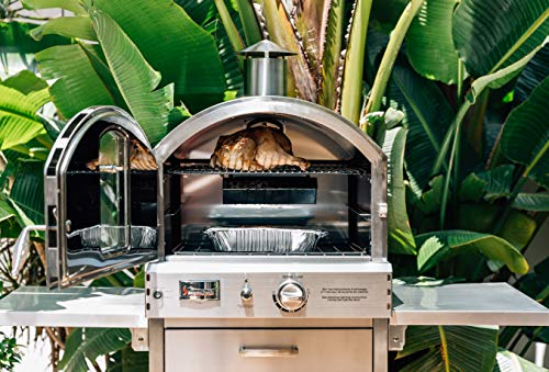 Summerset 'The Oven' Outdoor Freestanding Large Capacity Gas Oven with Pizza Stone, Smoker Box and Mobile Cart, 304 Stainless Steel Construction, Liquid Propane