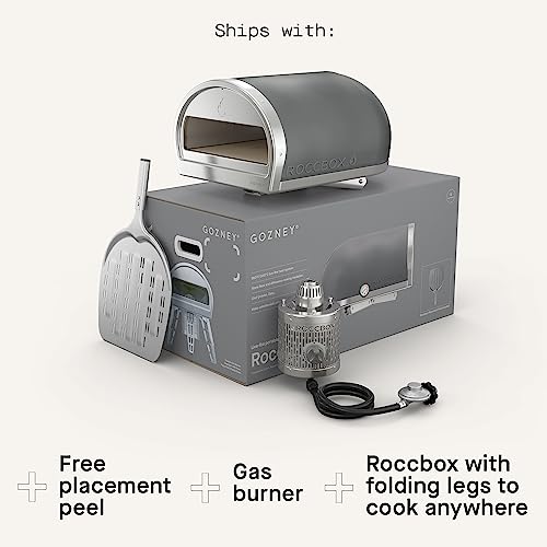 ROCCBOX by Gozney Portable Outdoor Pizza Oven - Gas Fired, Fire & Stone Outdoor Pizza Oven, Includes Professional Grade Pizza Peel