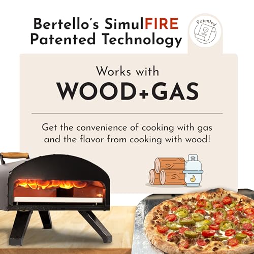 Bertello Outdoor Pizza Oven Everything Bundle - Gas, Wood & Charcoal Fired Outdoor Pizza Oven. Portable Pizza Oven AS SEEN ON SHARK TANK - PATENT PENDING