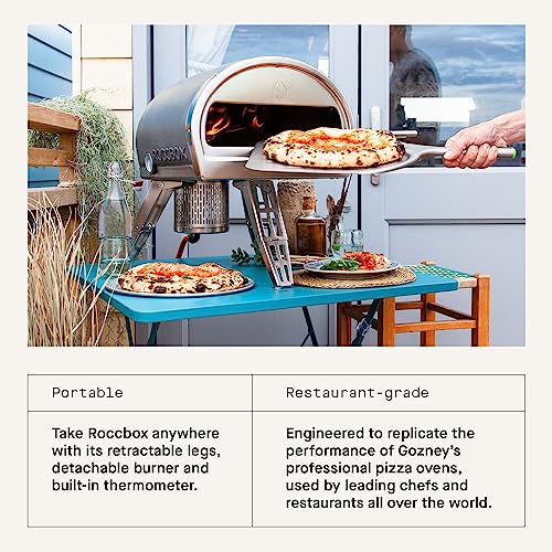 ROCCBOX by Gozney Portable Outdoor Pizza Oven - Gas Fired, Fire & Stone Outdoor Pizza Oven, Includes Professional Grade Pizza Peel