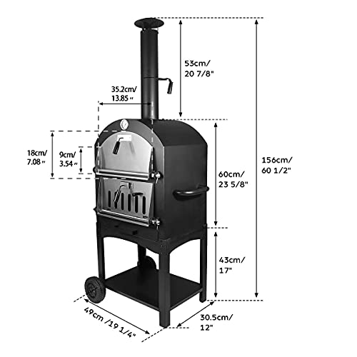 Tengchang Outdoor Pizza Oven Wood Fire DIY Portable Pizza Maker Family Camping Cooker