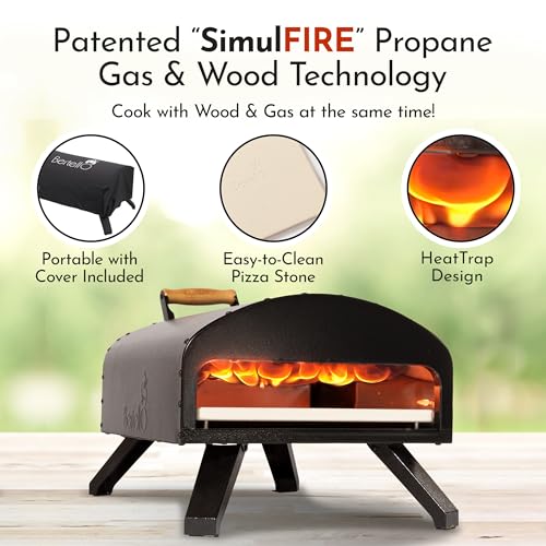 Bertello Outdoor Pizza Oven Everything Bundle - Gas, Wood & Charcoal Fired Outdoor Pizza Oven. Portable Pizza Oven AS SEEN ON SHARK TANK - PATENT PENDING