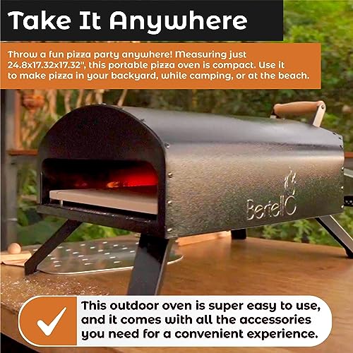 Bertello Outdoor Pizza Oven Everything Bundle - Gas, Wood & Charcoal Fired Outdoor Pizza Oven. Portable Pizza Oven AS SEEN ON SHARK TANK - PATENT PENDING