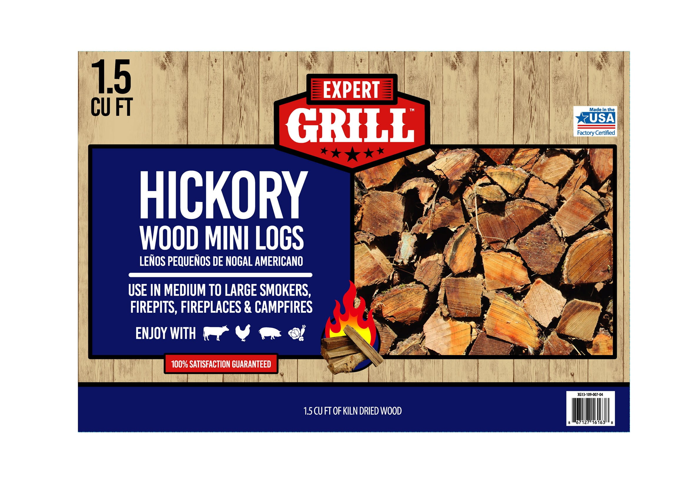 Hickory Wood Mini Smoking Logs for Expert Grills