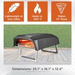 Commercial Chef Gas Pizza Oven - Outdoor Pizza Oven Propane - Portable Pizza Ovens for Outside - Stone Brick Pizza Maker Oven Grill - with Peel, Pizza Stone, Cutter, and Carry Cover (L-Shaped Burner)