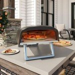 Commercial Chef Gas Pizza Oven - Outdoor Pizza Oven Propane - Portable Pizza Ovens for Outside - Stone Brick Pizza Maker Oven Grill - with Peel, Pizza Stone, Cutter, and Carry Cover (L-Shaped Burner)