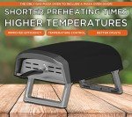 Commercial Chef Gas Pizza Oven - Outdoor Pizza Oven Propane - Portable Pizza Ovens for Outside - Stone Brick Pizza Maker Oven Grill - with Peel, Pizza Stone, Cutter, and Carry Cover (L-Shaped Burner)